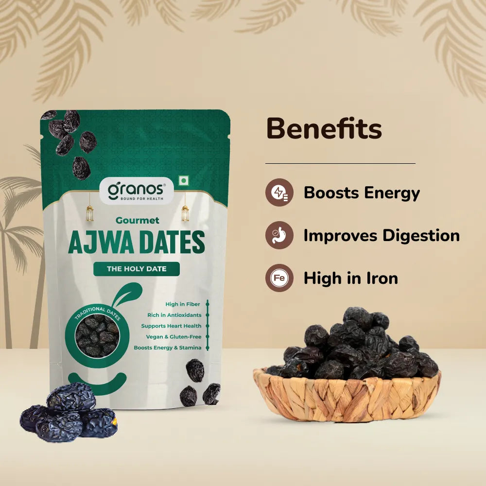 Granos Ajwa Dates 400g | Produce Of Saudi Arabia