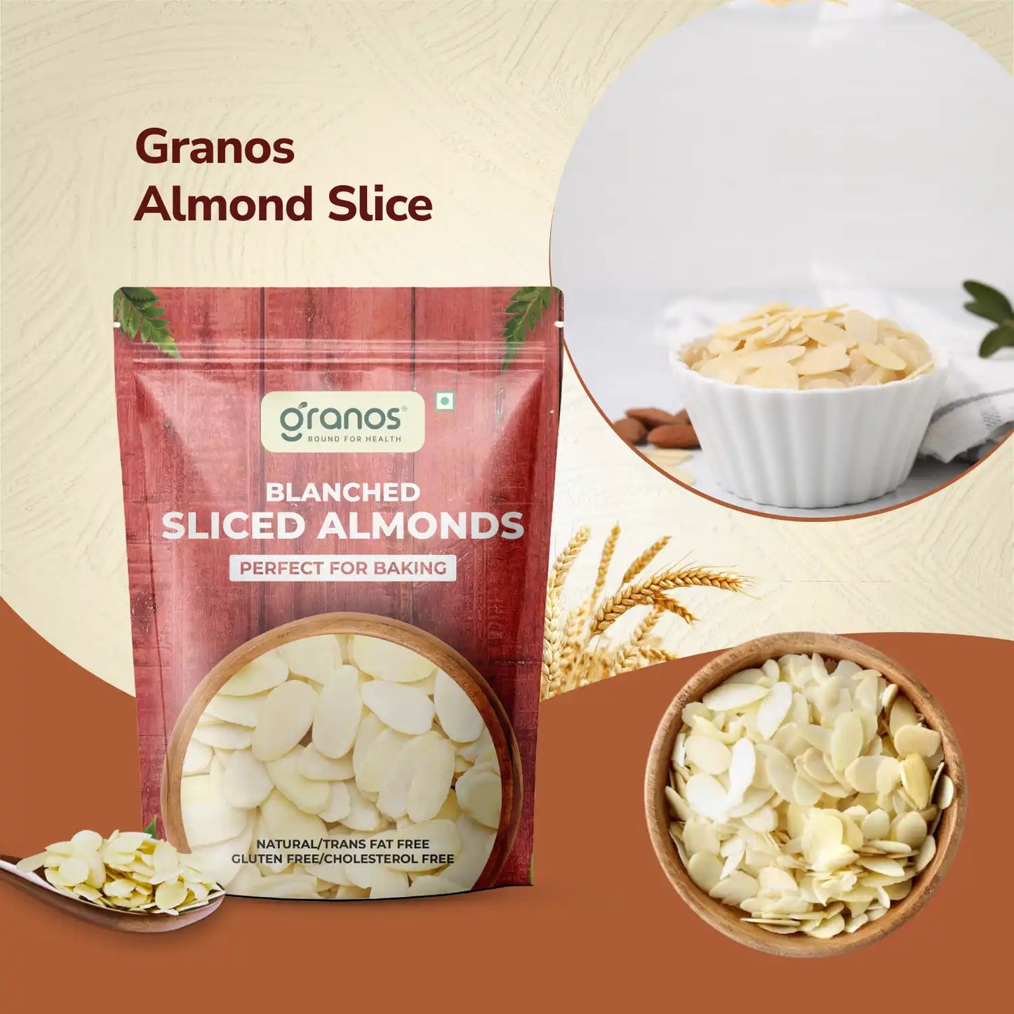 Granos Blanched Sliced Almond 1kg