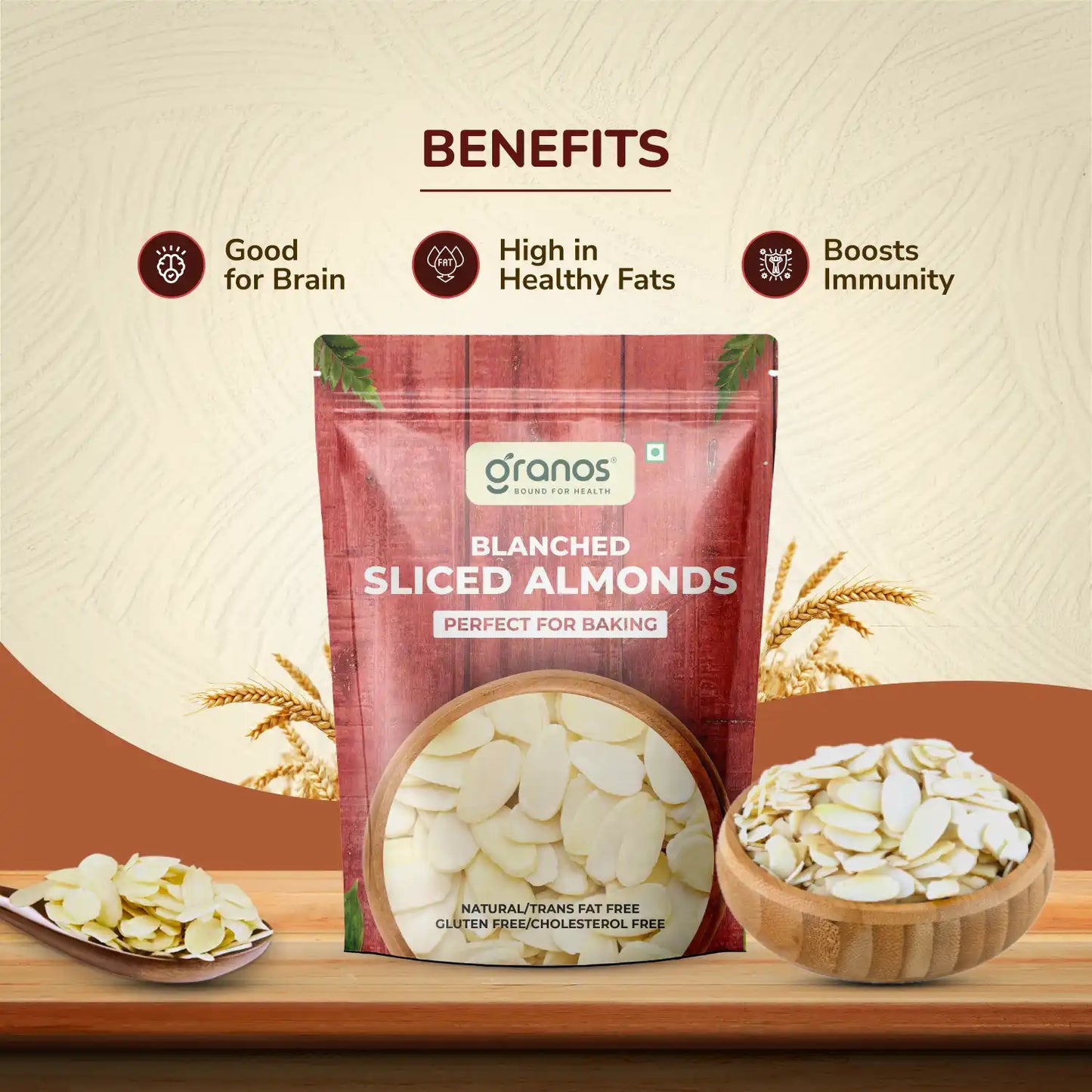 Granos Blanched Sliced Almond 1kg