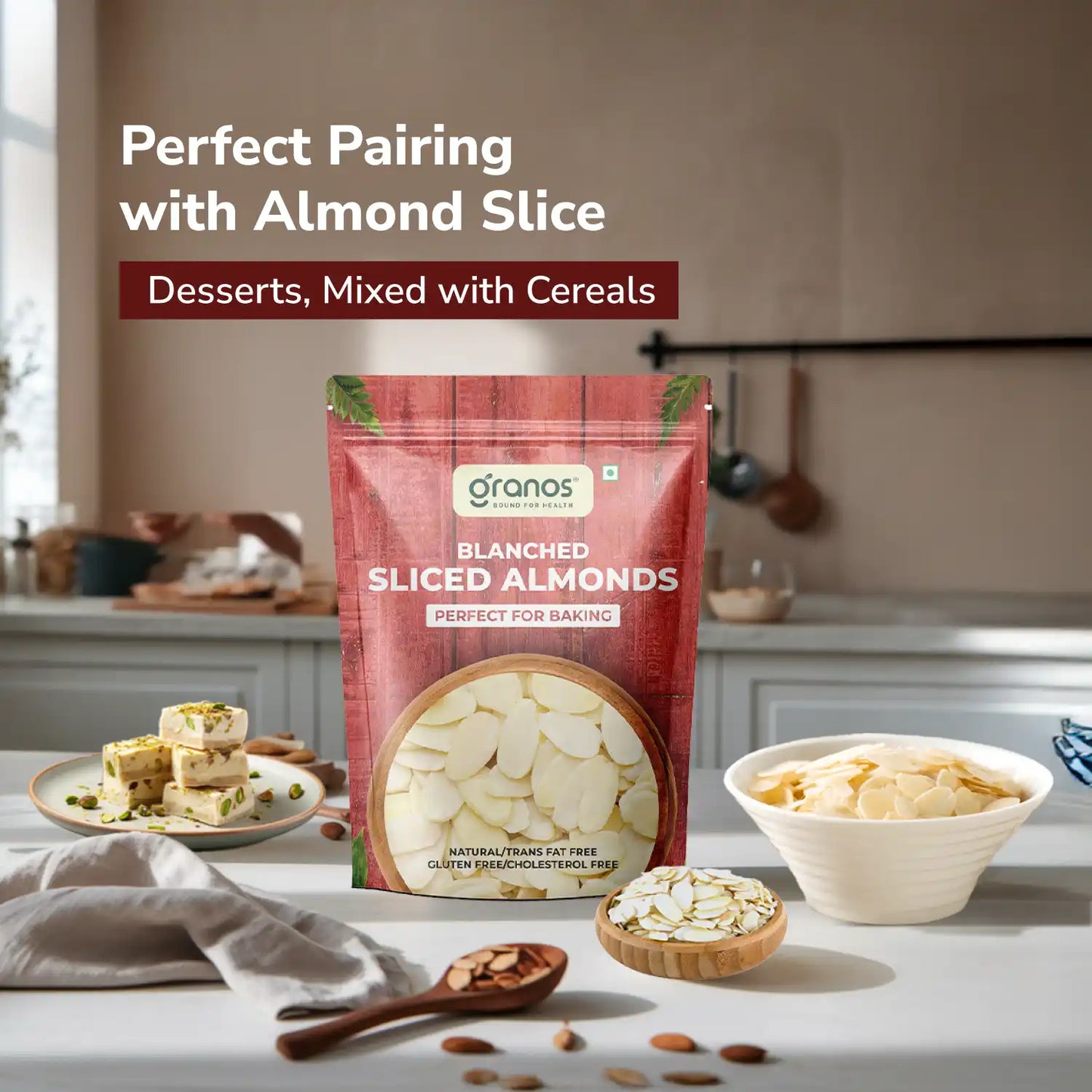 Granos Blanched Sliced Almond 1kg