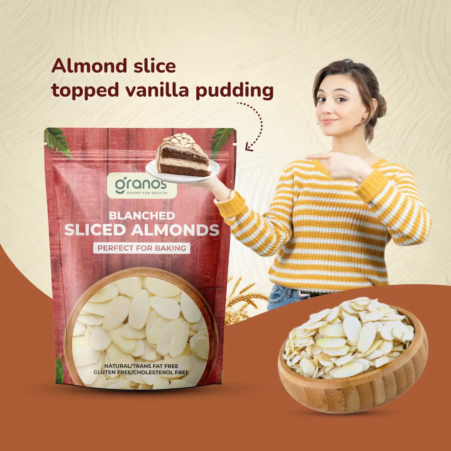 Granos Blanched Sliced Almond 1kg