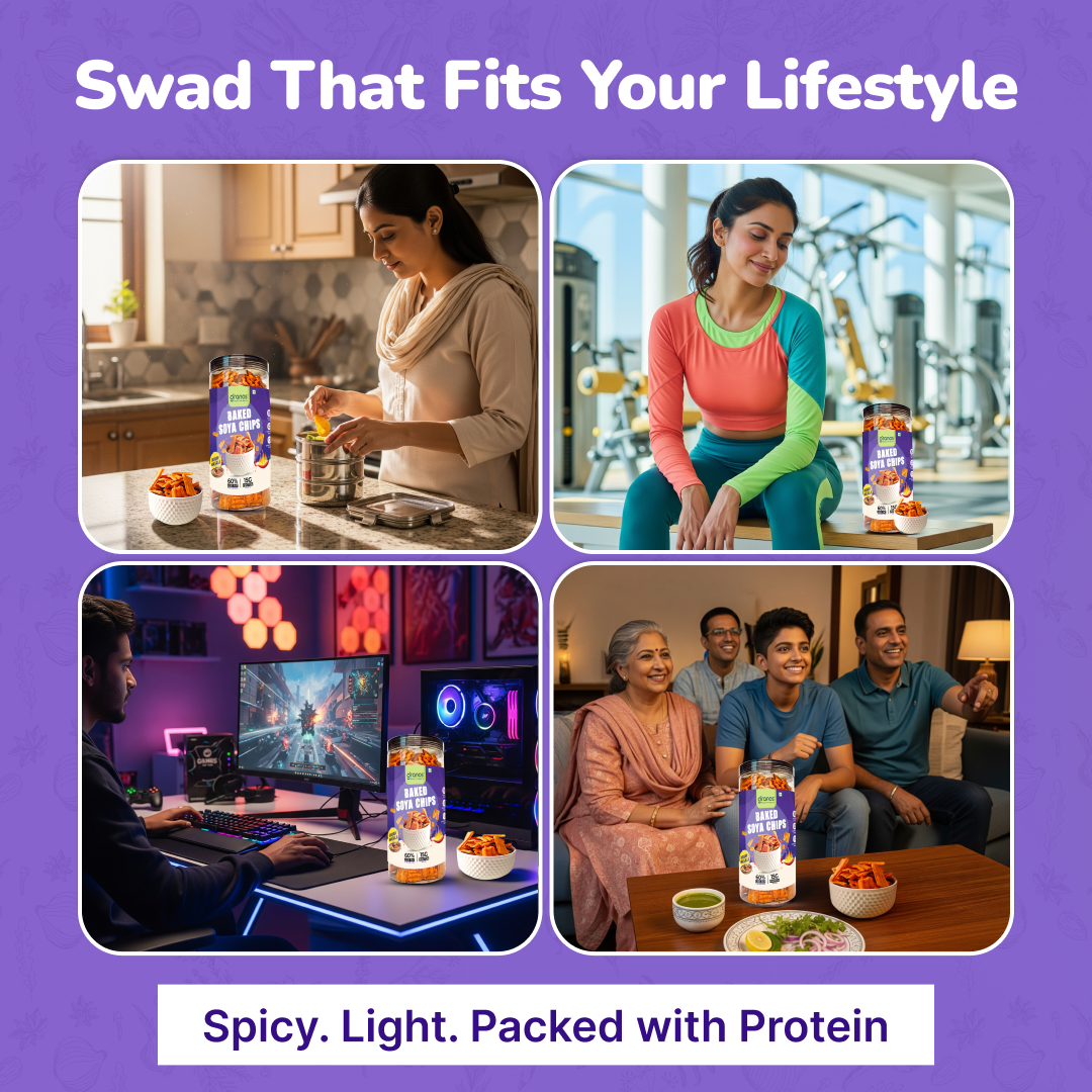 Granos Baked Soya Chips 200g Indian Masala