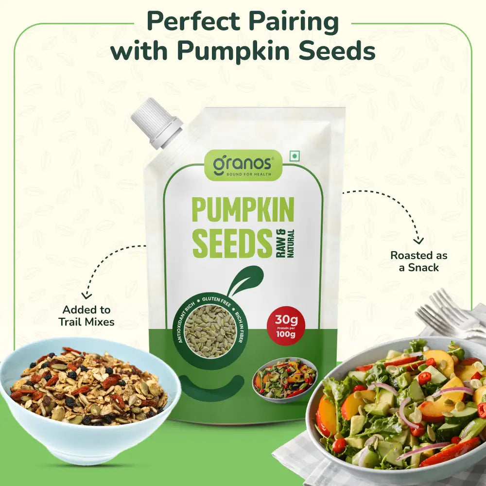 Granos Pumpkin Seeds Raw & Natural 200g Spout Pack