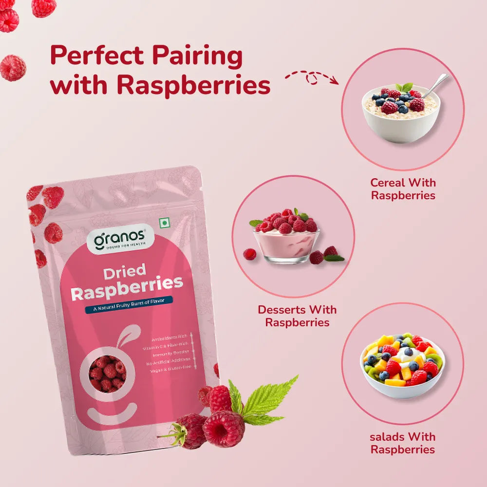 Granos Exotic Dried Raspberries 150g
