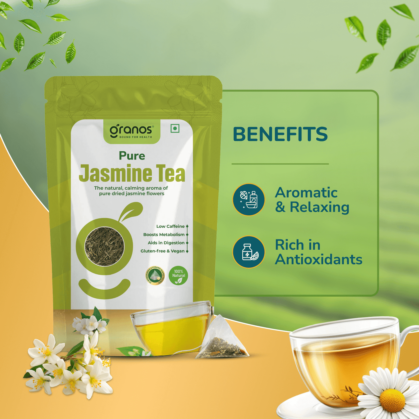 Granos Pure Jasmine Tea - 25 Tea Bags