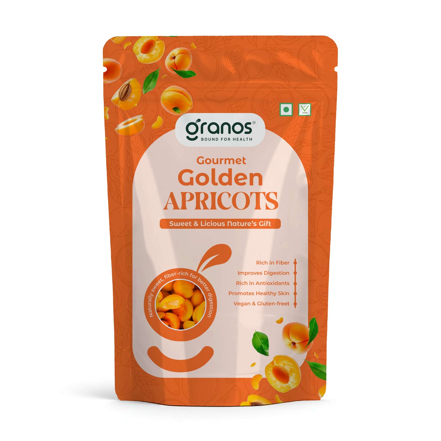 Granos Golden Apricots 200g | Juicy And Tangy Seedless Khumani
