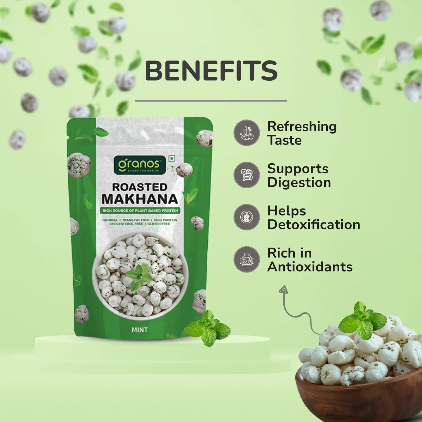 Granos Roasted Makhana 60g Mint