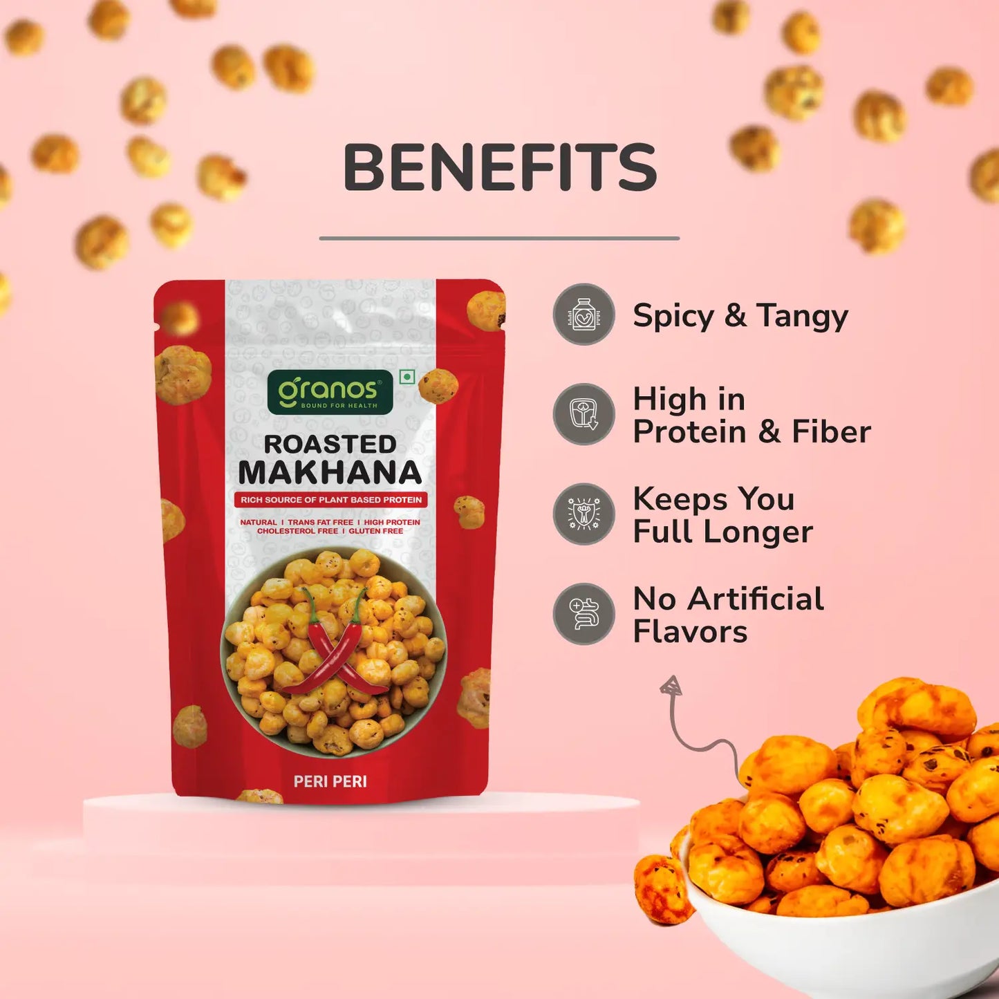 Granos Roasted Makhana 60g Peri Peri