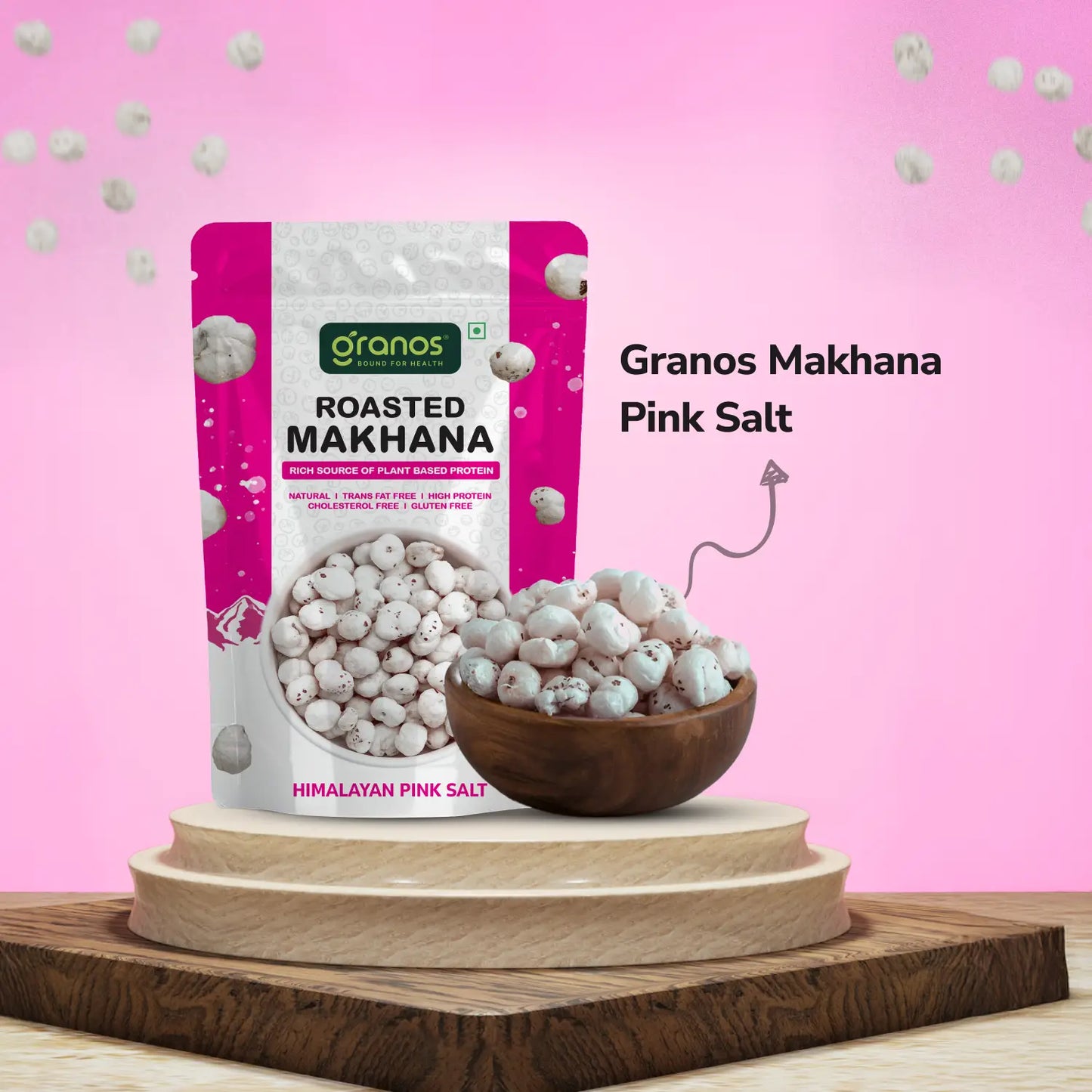 Granos Roasted Makhana 60g Himalayan Pink Salt