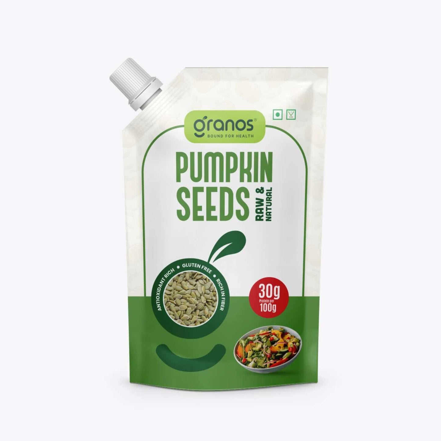Granos Pumpkin Seeds Raw & Natural 200g Spout Pack