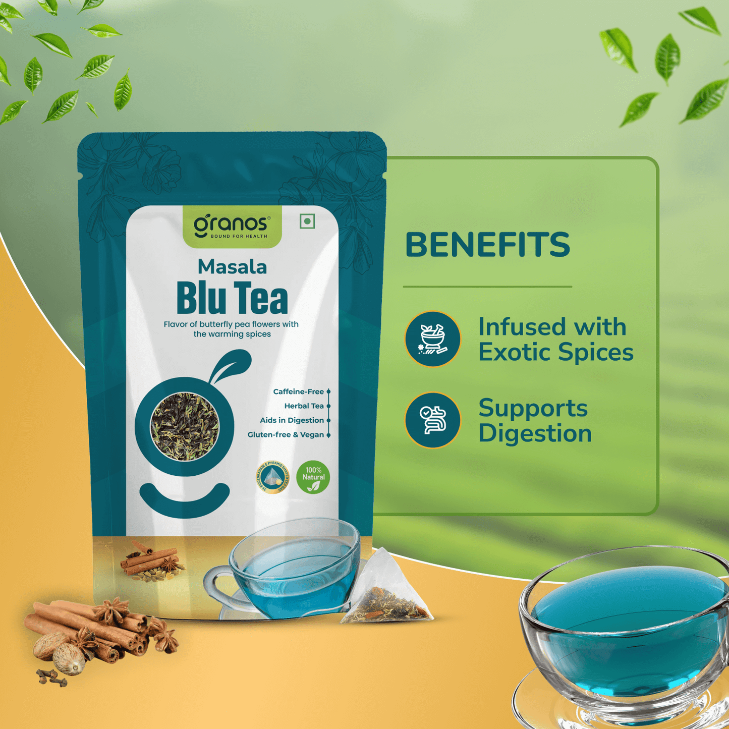 Granos Masala Blue Tea - 25 Tea Bags