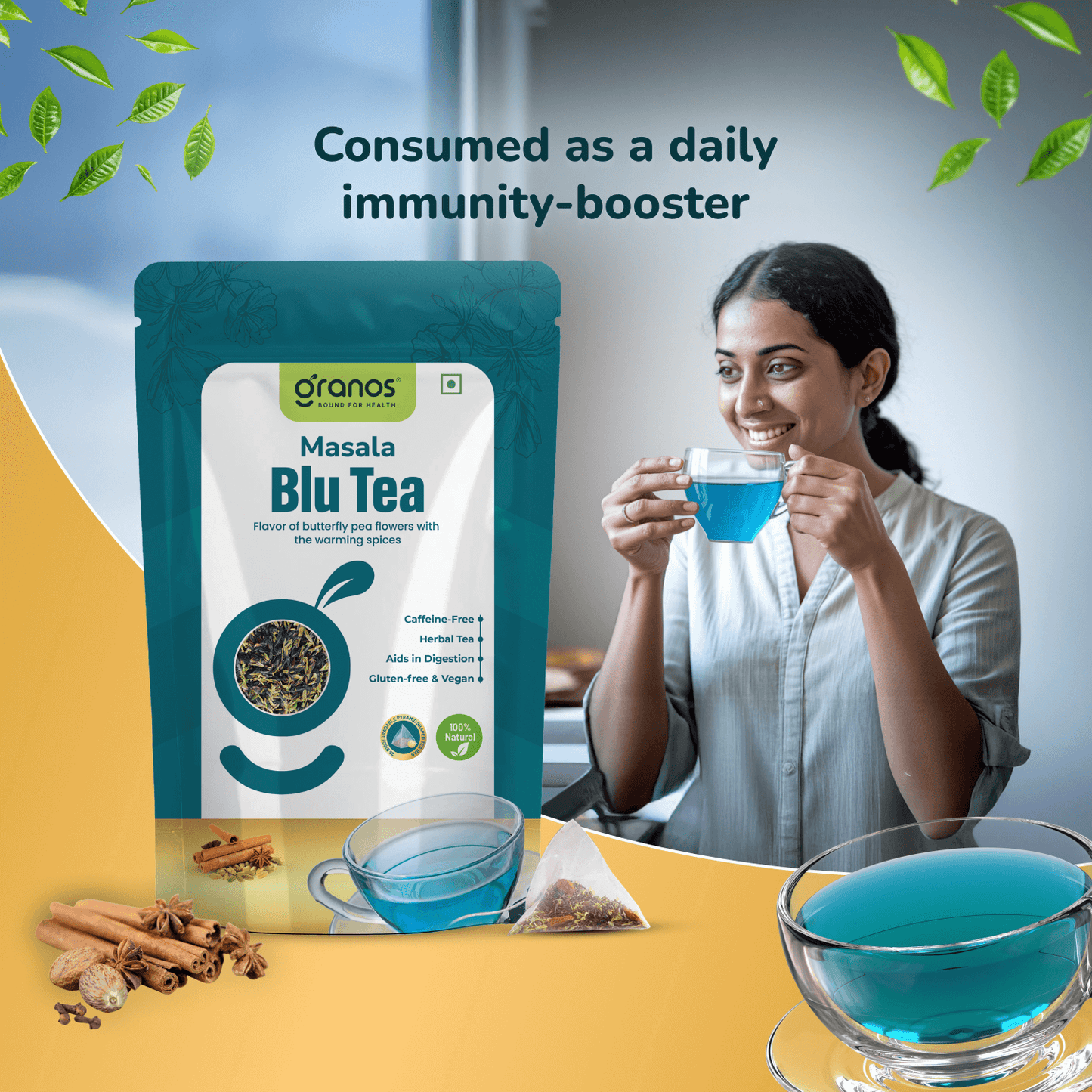 Granos Masala Blue Tea - 25 Tea Bags