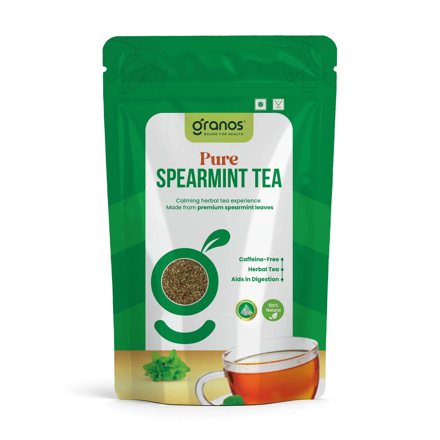 Granos Pure Spearmint Tea - 25 Tea Bags