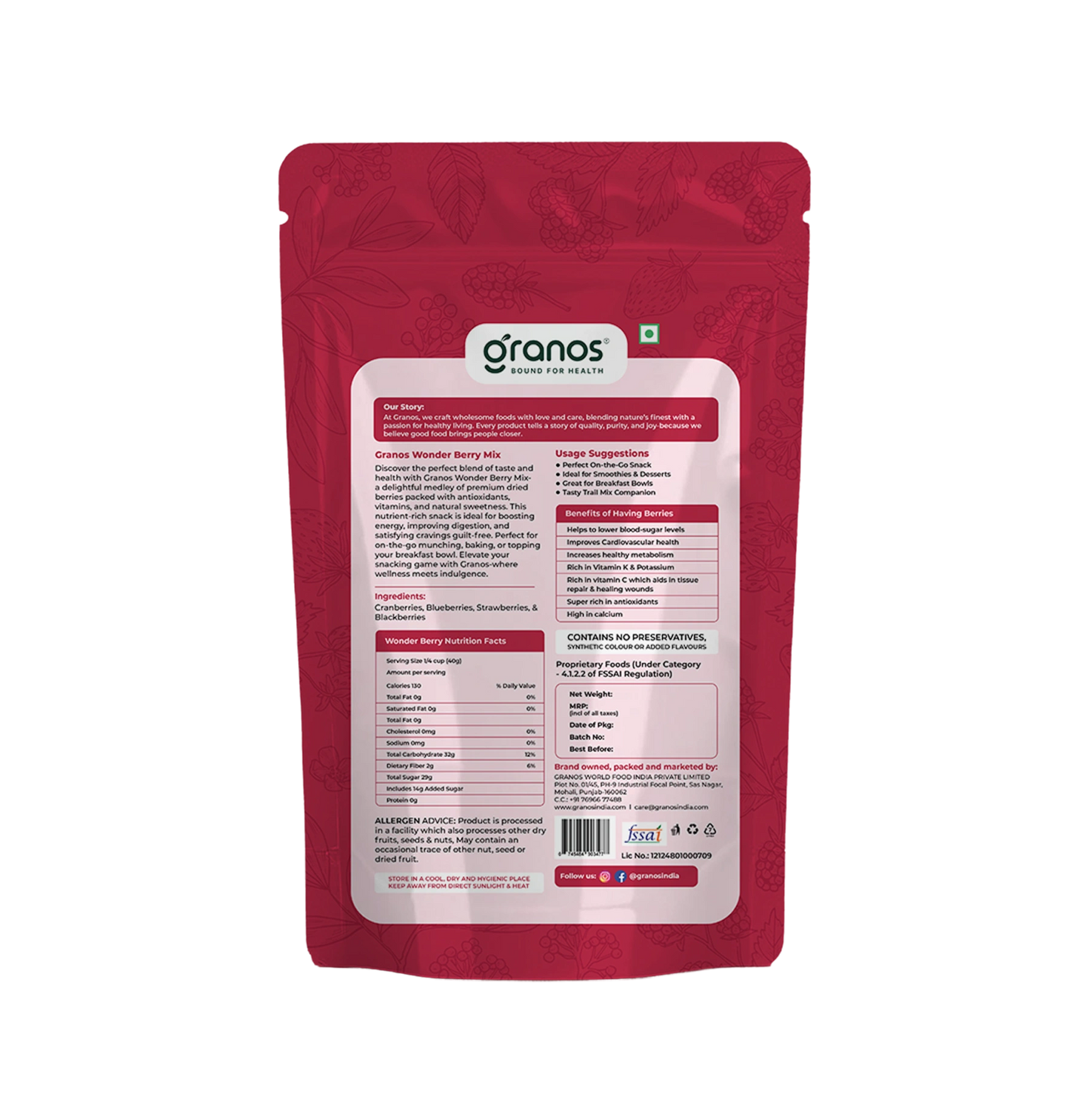 Granos Wonder Berry Mix 200g