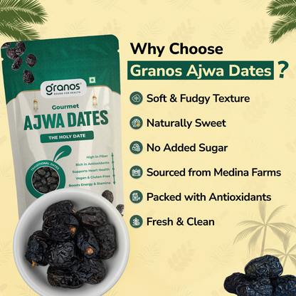 Granos Ajwa Dates 400g | Produce Of Saudi Arabia