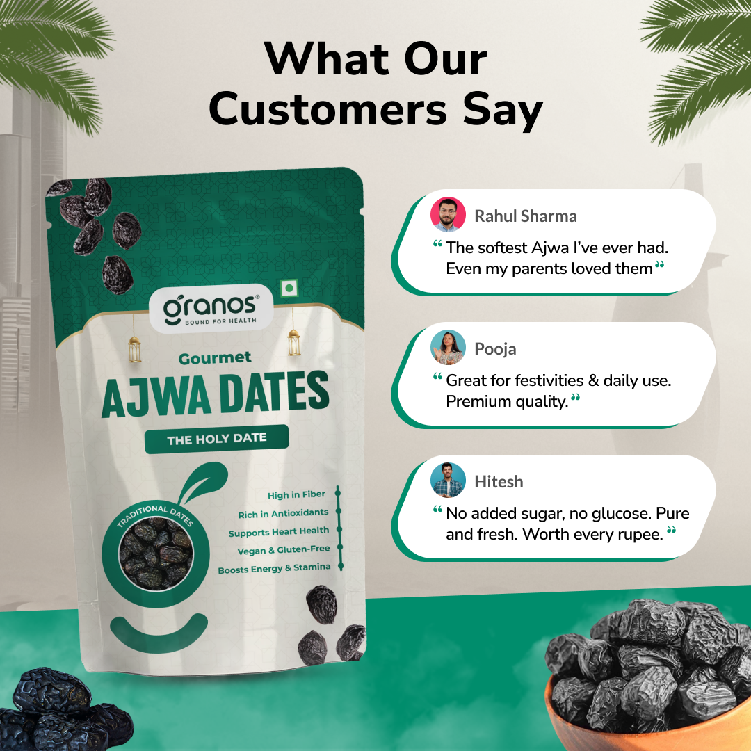 Granos Ajwa Dates 400g | Produce Of Saudi Arabia