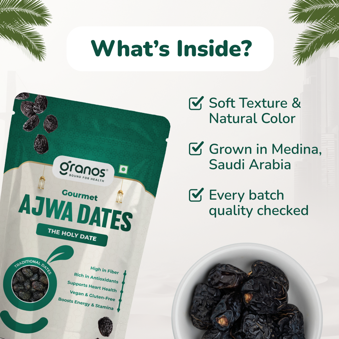 Granos Ajwa Dates 400g | Produce Of Saudi Arabia