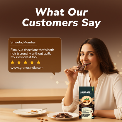 NoirDate Roasted Almond Dark Chocolate 75g