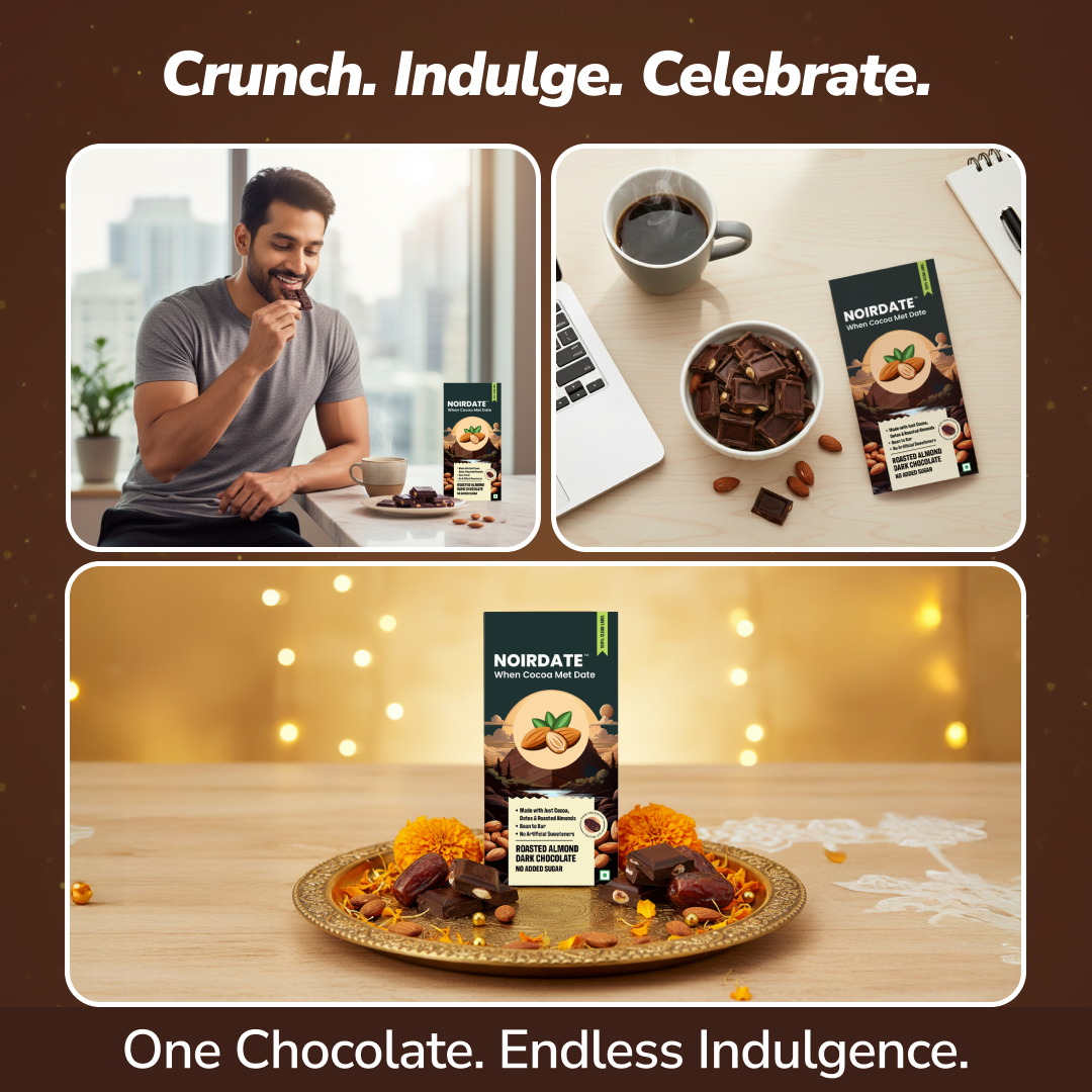 NoirDate Roasted Almond Dark Chocolate 75g