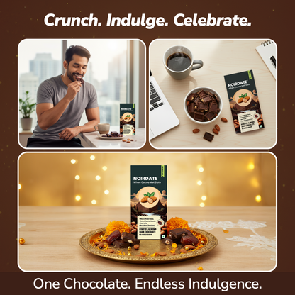 NoirDate Roasted Almond Dark Chocolate 75g