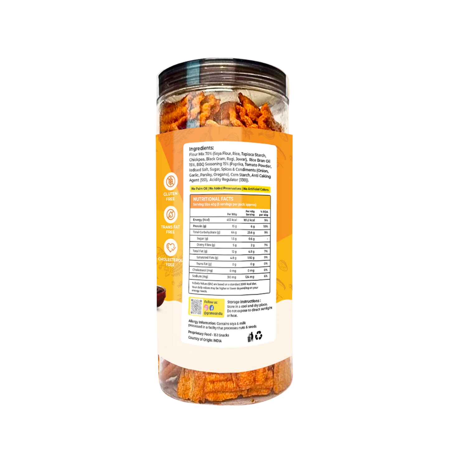 Granos Baked Soya Chips 200g BBQ