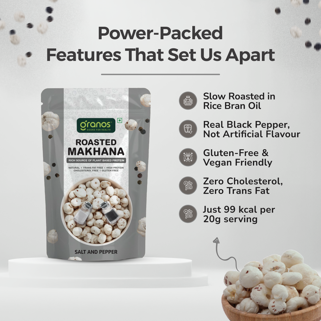 Granos Roasted Makhana 60g Salt & Pepper