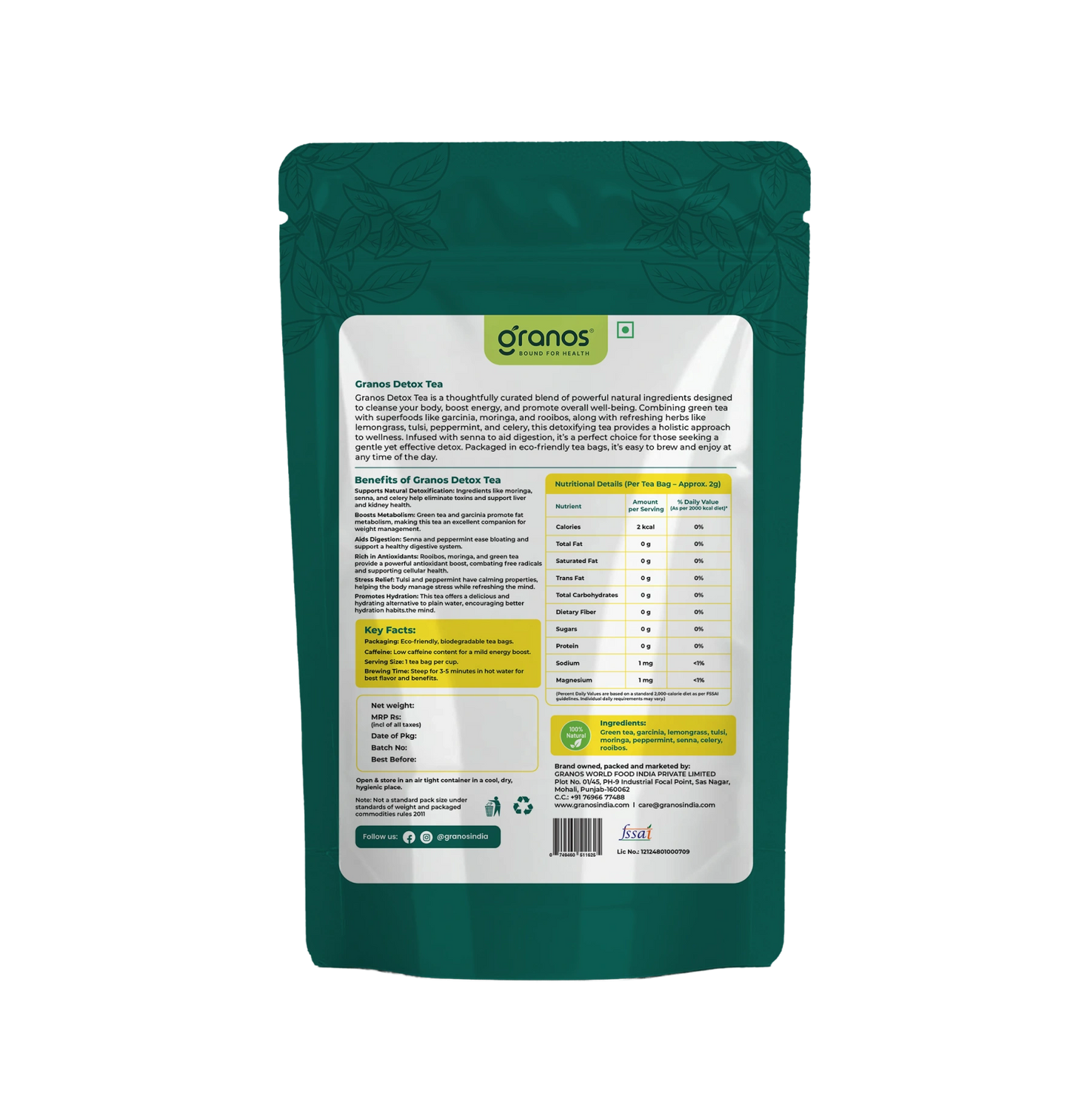 Granos Detox Tea – 25 Tea Bags