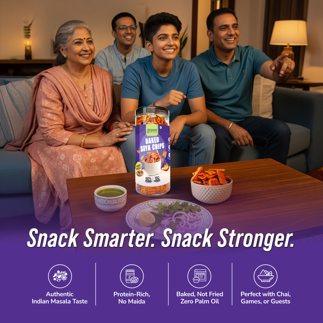 Granos Baked Soya Chips 200g Indian Masala