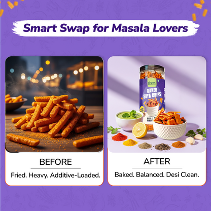 Granos Baked Soya Chips 200g Indian Masala