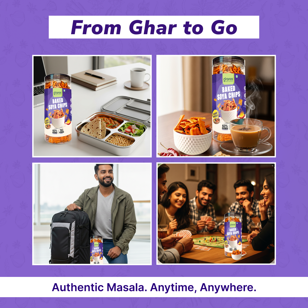 Granos Baked Soya Chips 200g Indian Masala