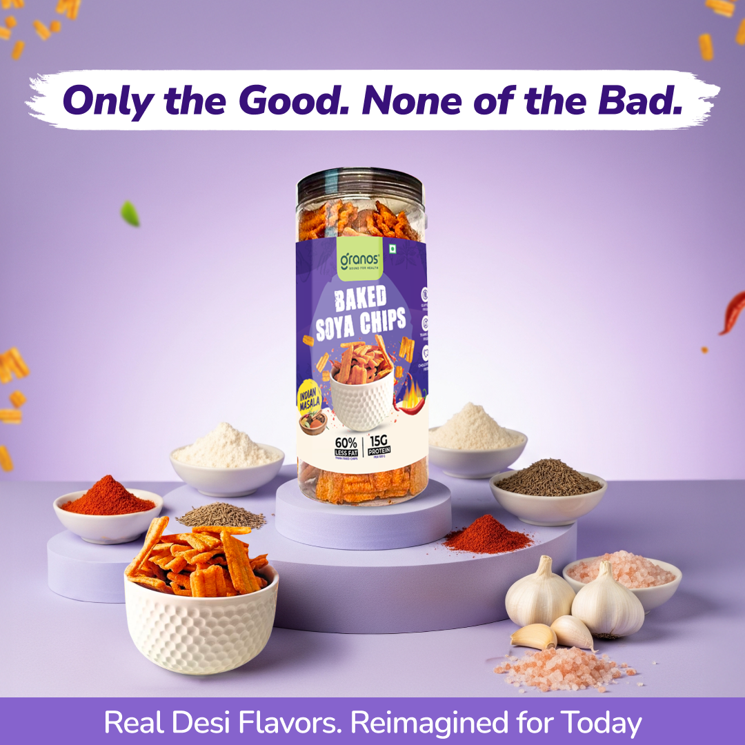Granos Baked Soya Chips 200g Indian Masala