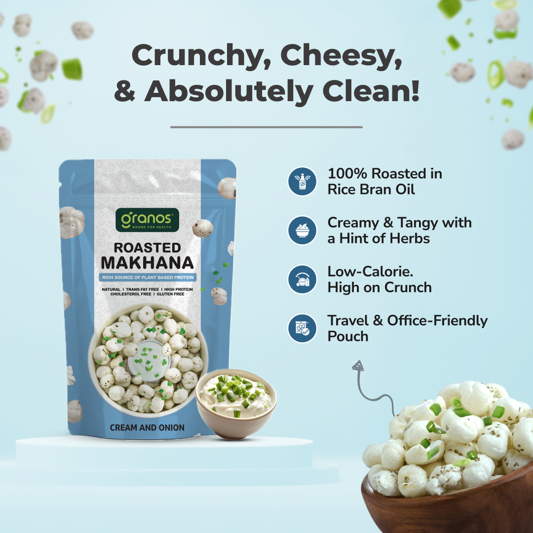 Granos Roasted Makhana 60g Cream & Onion