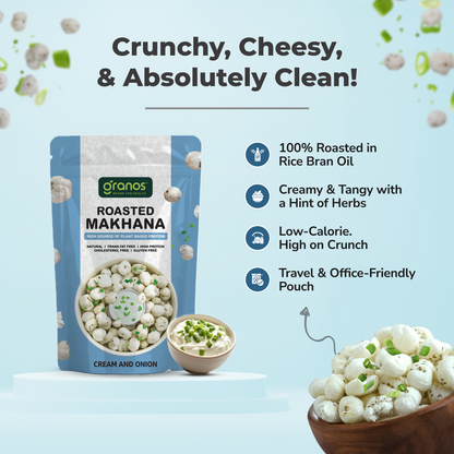 Granos Roasted Makhana 60g Cream & Onion