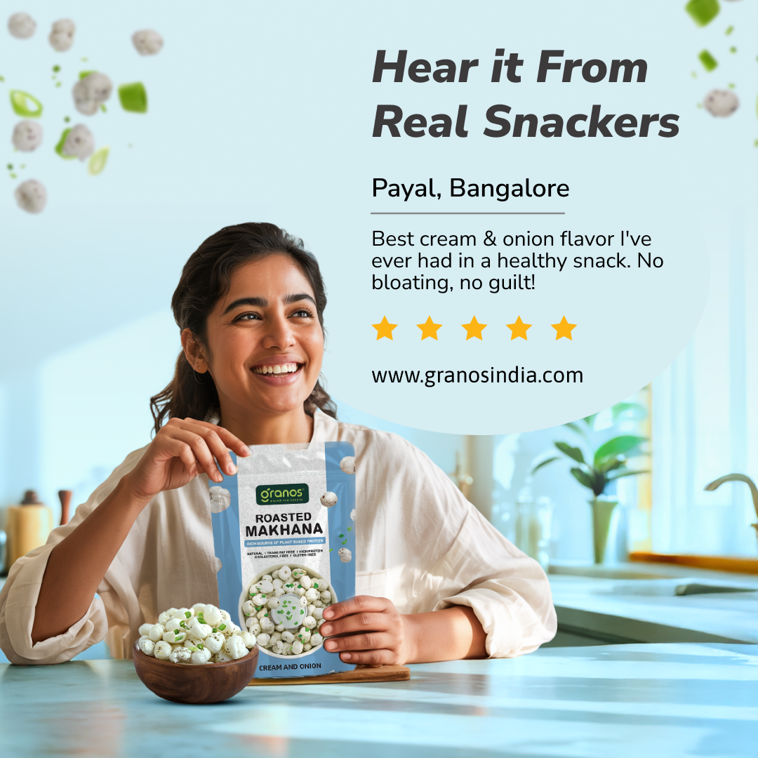 Granos Roasted Makhana 60g Cream & Onion