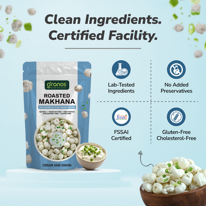 Granos Roasted Makhana 60g Cream & Onion