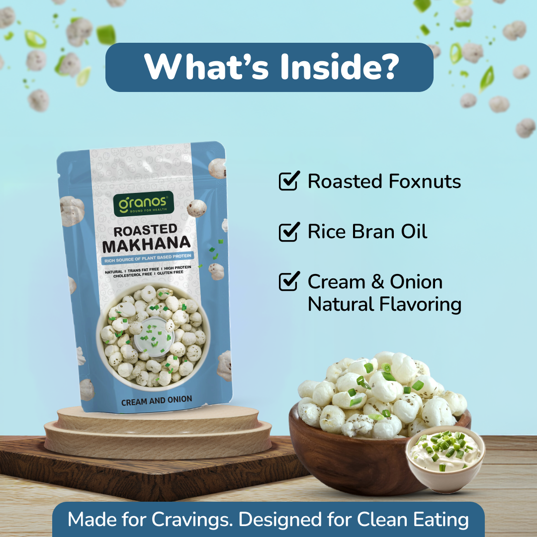 Granos Roasted Makhana 60g Cream & Onion