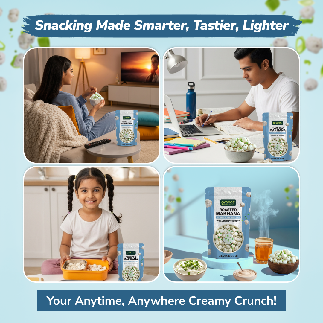 Granos Roasted Makhana 60g Cream & Onion