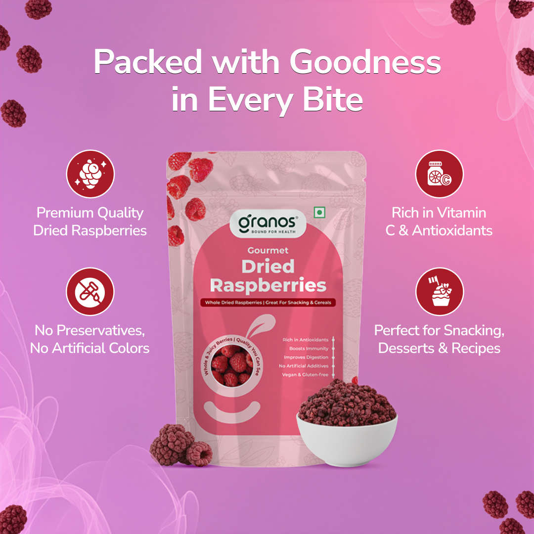 Granos Exotic Dried Raspberries 150g