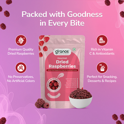 Granos Exotic Dried Raspberries 150g