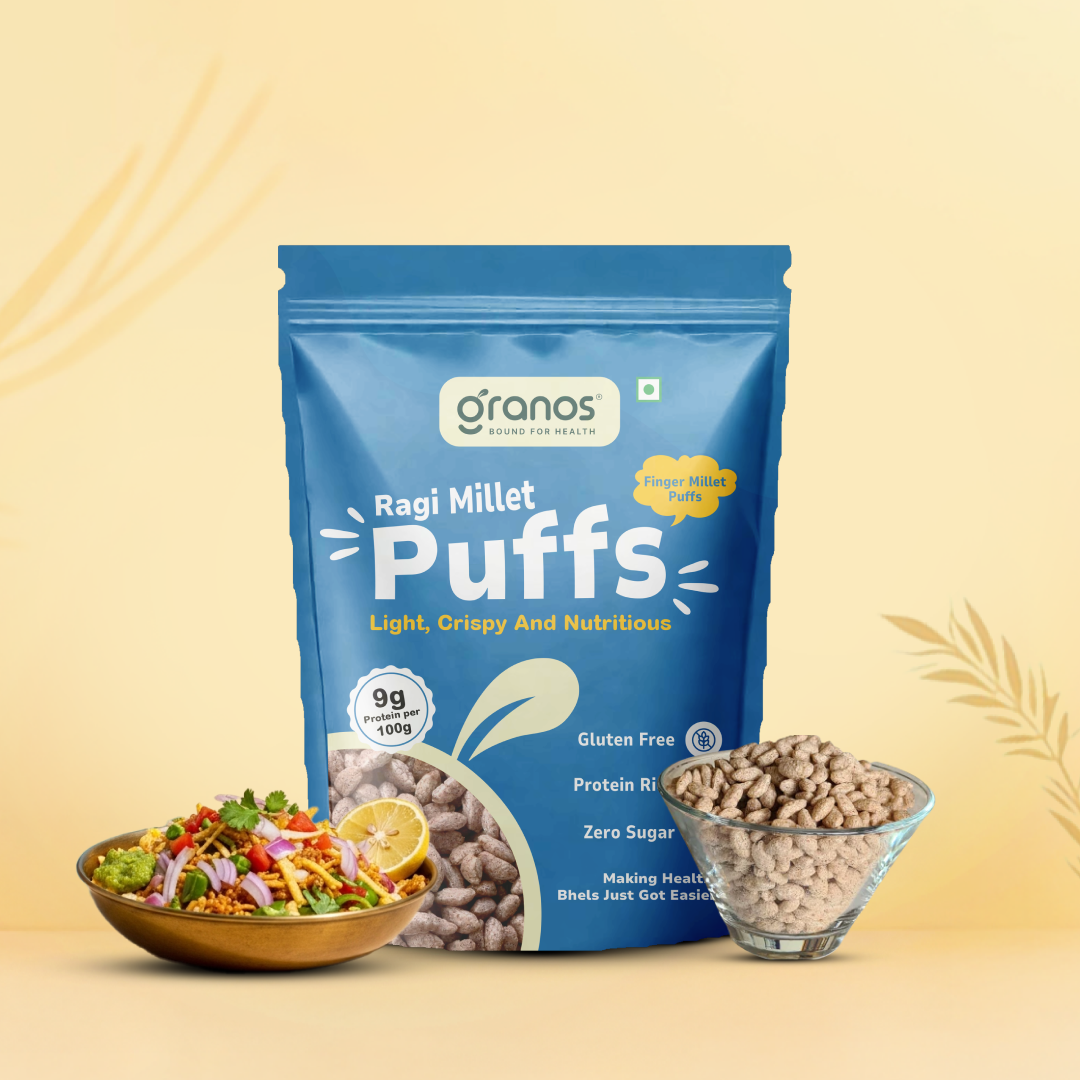 Granos Roasted Millet Ragi Puffs 150g