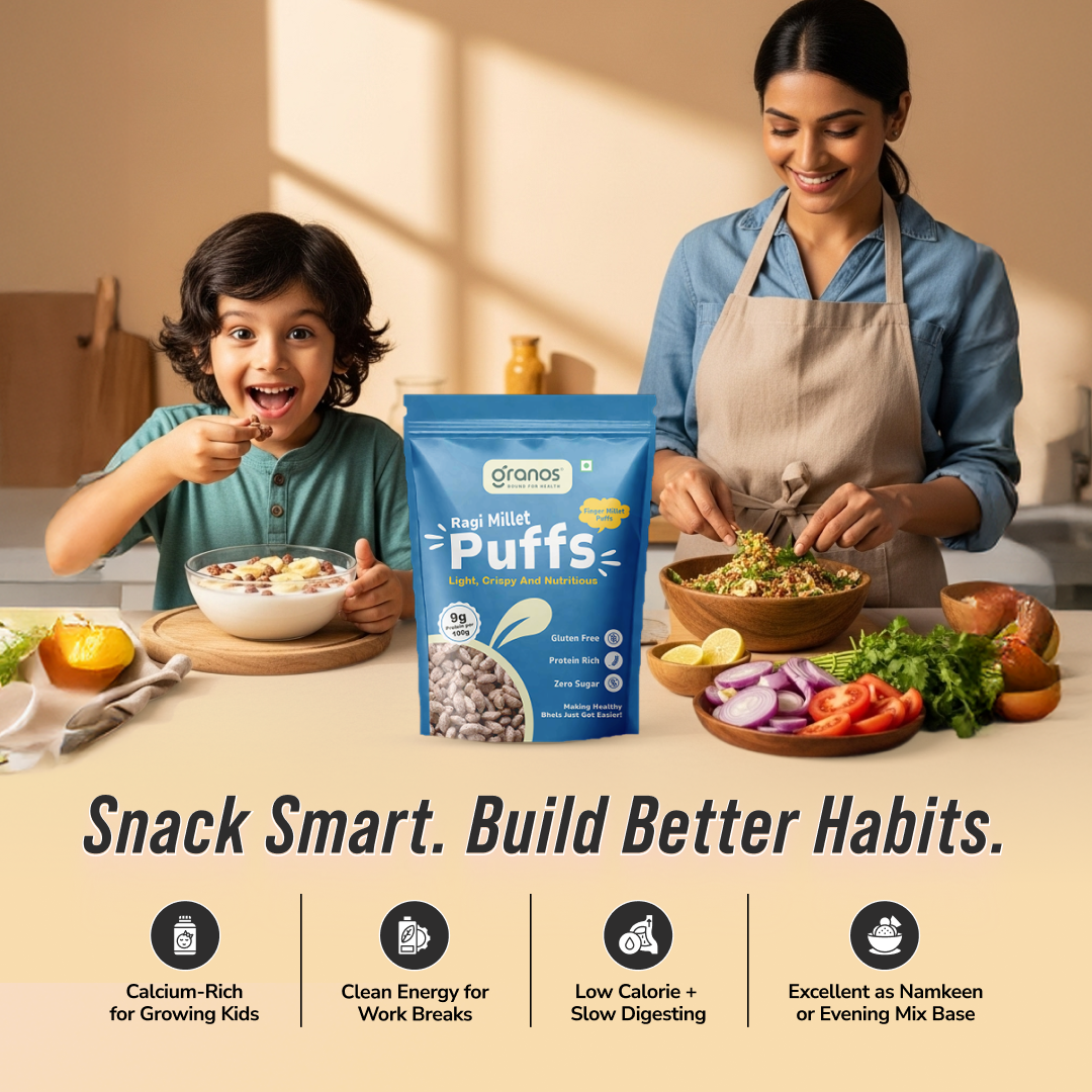 Granos Roasted Millet Ragi Puffs 150g