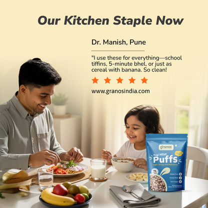 Granos Roasted Millet Ragi Puffs 150g