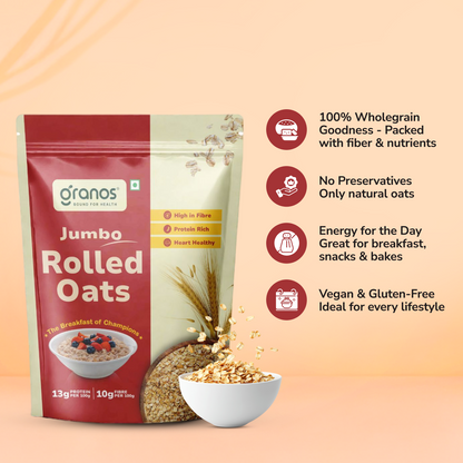 Granos Jumbo Rolled Oats 1kg | High Protein & Fiber