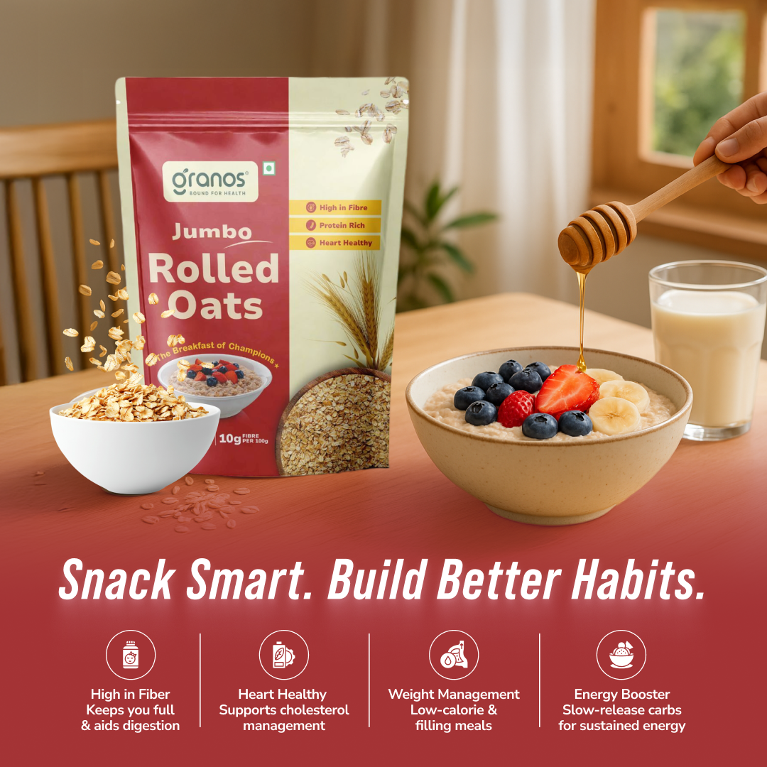 Granos Jumbo Rolled Oats 1kg | High Protein & Fiber