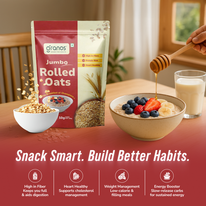 Granos Jumbo Rolled Oats 1kg | High Protein & Fiber