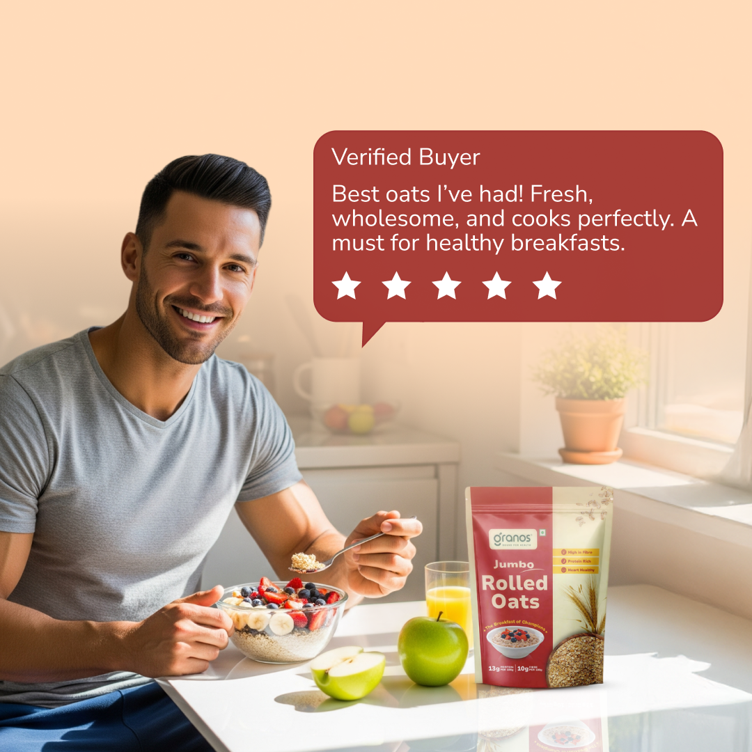 Granos Jumbo Rolled Oats 1kg | High Protein & Fiber