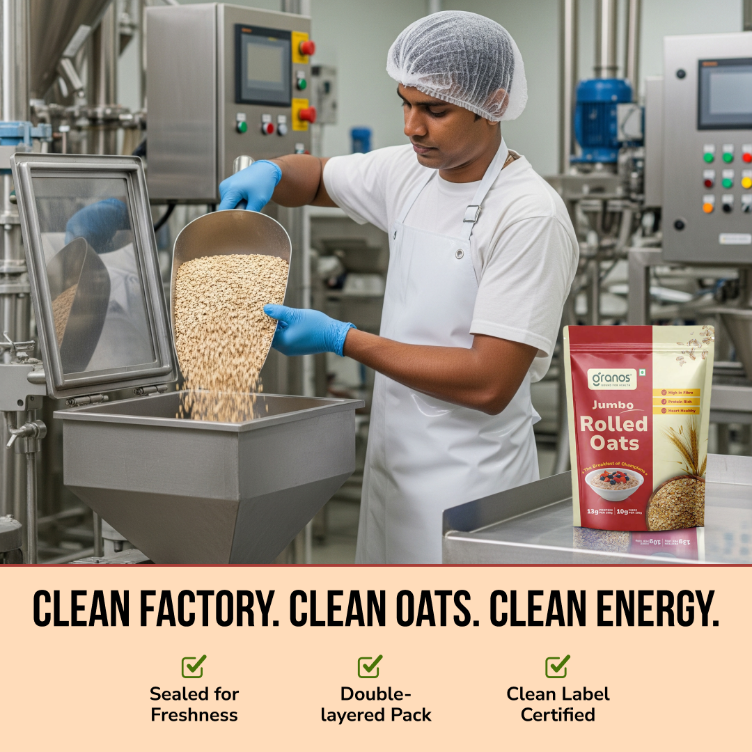 Granos Jumbo Rolled Oats 1kg | High Protein & Fiber