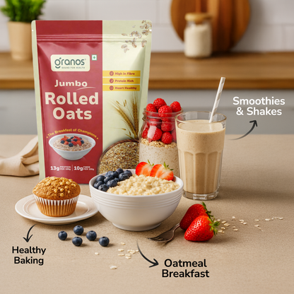 Granos Jumbo Rolled Oats 1kg | High Protein & Fiber