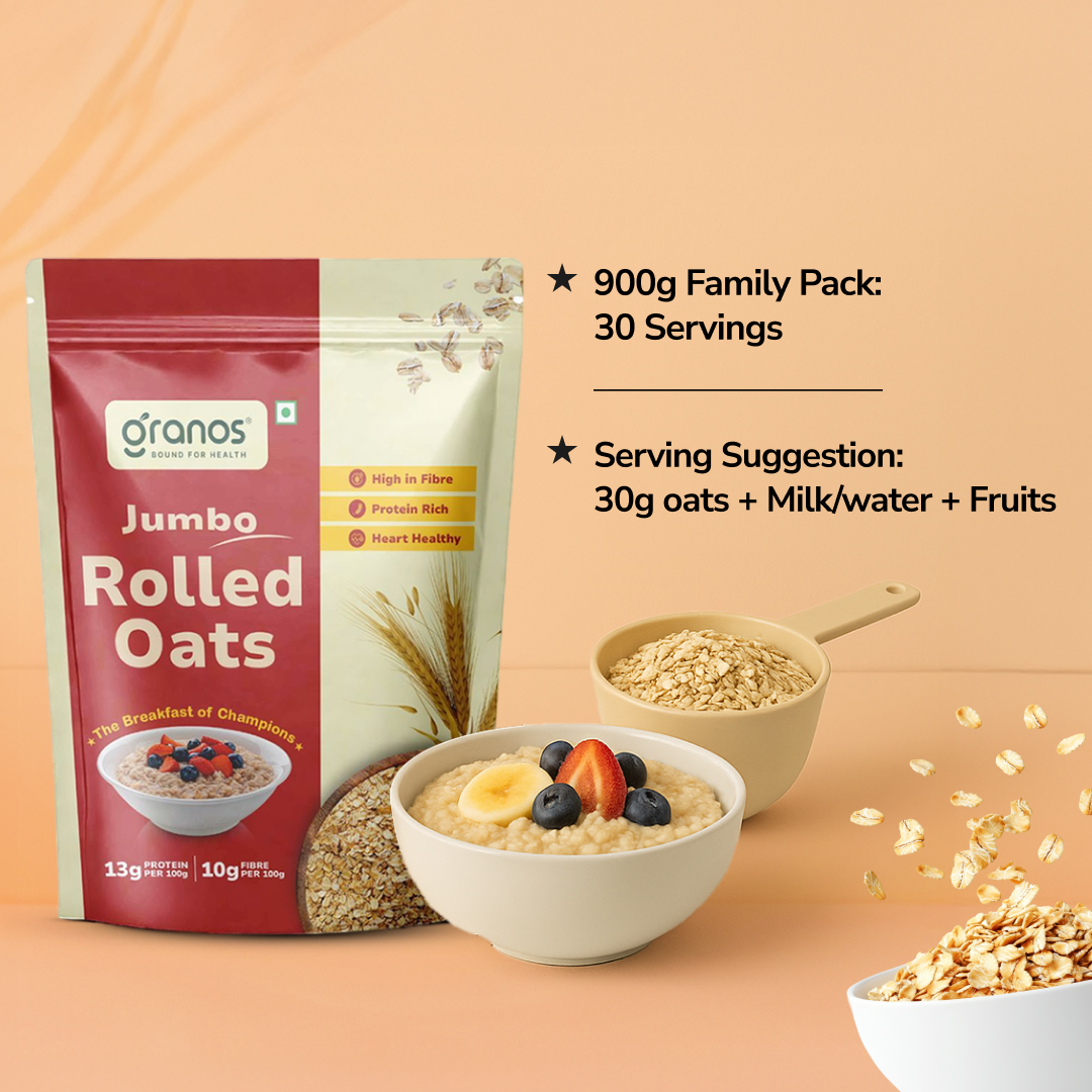 Granos Jumbo Rolled Oats 1kg | High Protein & Fiber