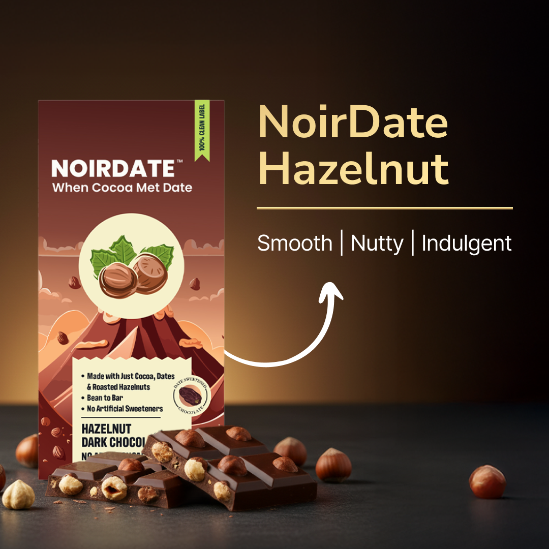 NoirDate Roasted Hazelnut Dark Chocolate 75g